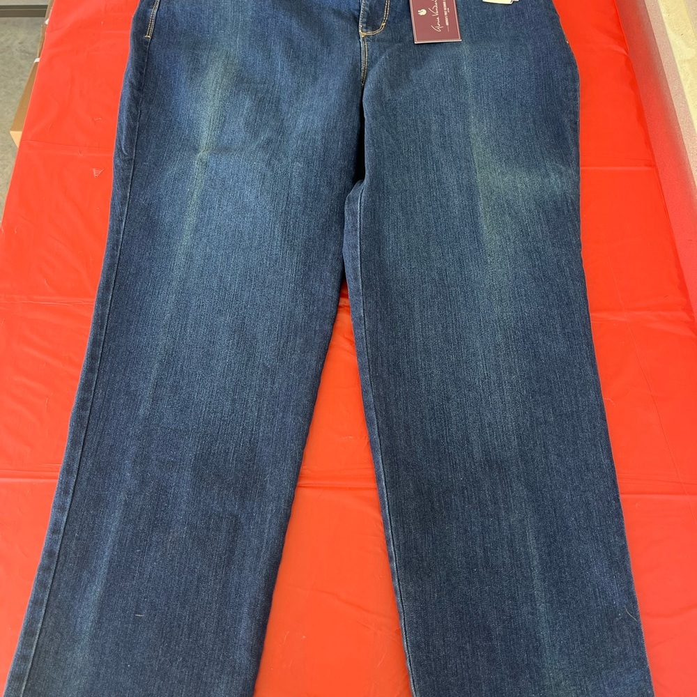 Amanda Lane Supreme Stretch Jeans Women’s Plus Size 16W Short NWT Dark Wash - Picture 8 of 15